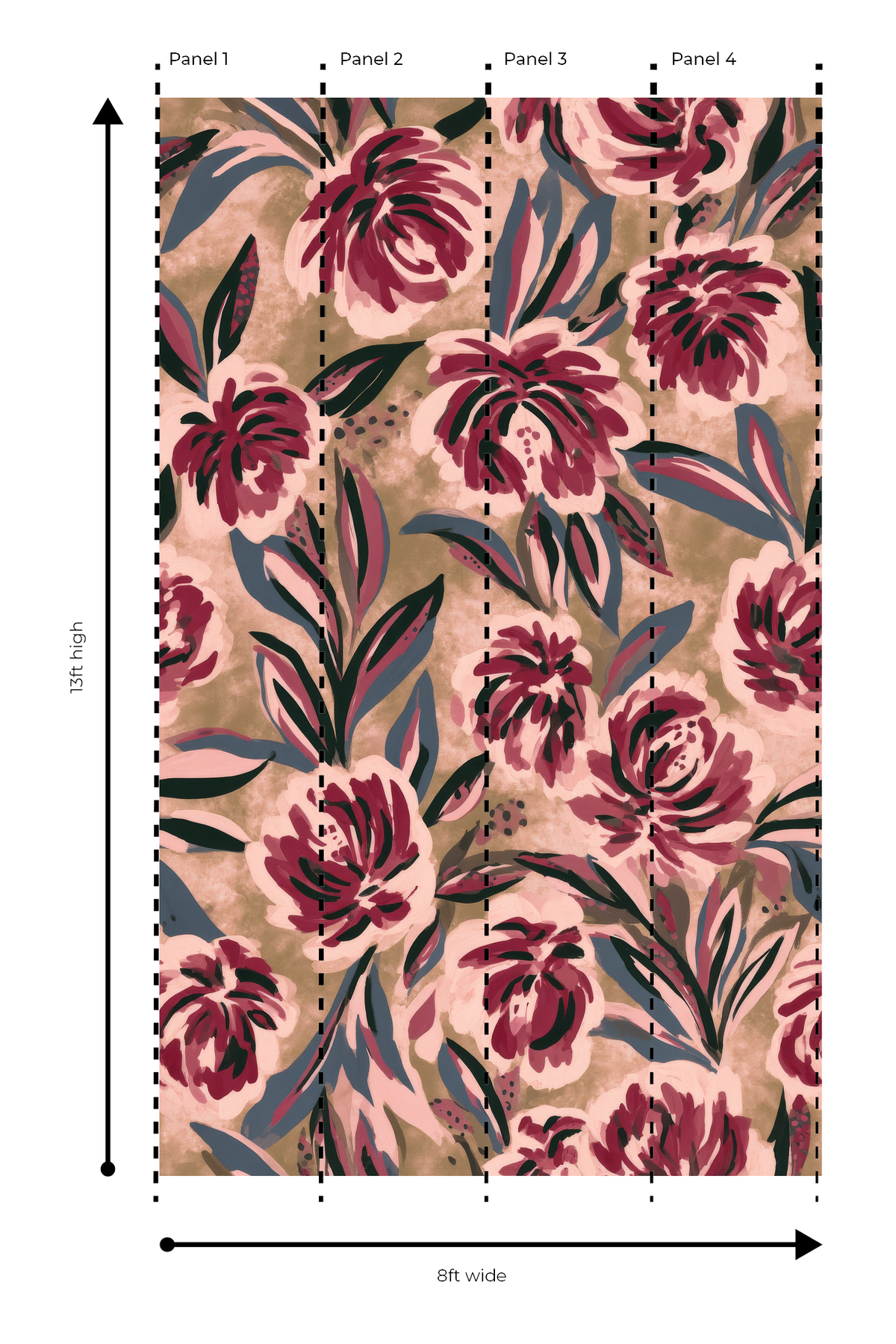 Cranberry Peony - Wall Mural