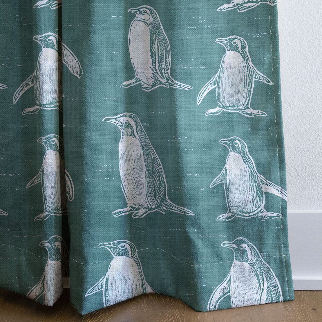Polly Penguins - Drapery — corner closeup