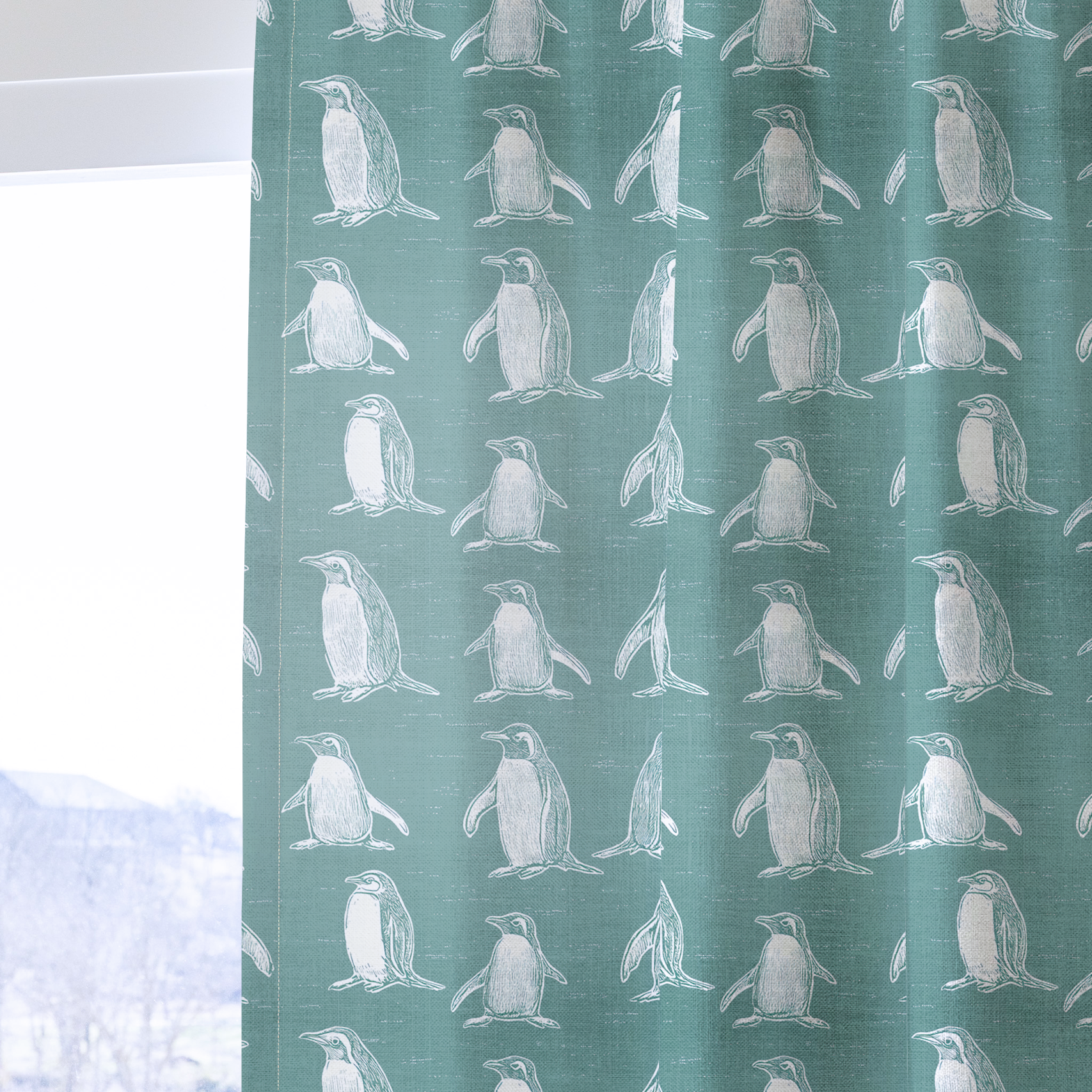 Polly Penguins - Drapery — one panel