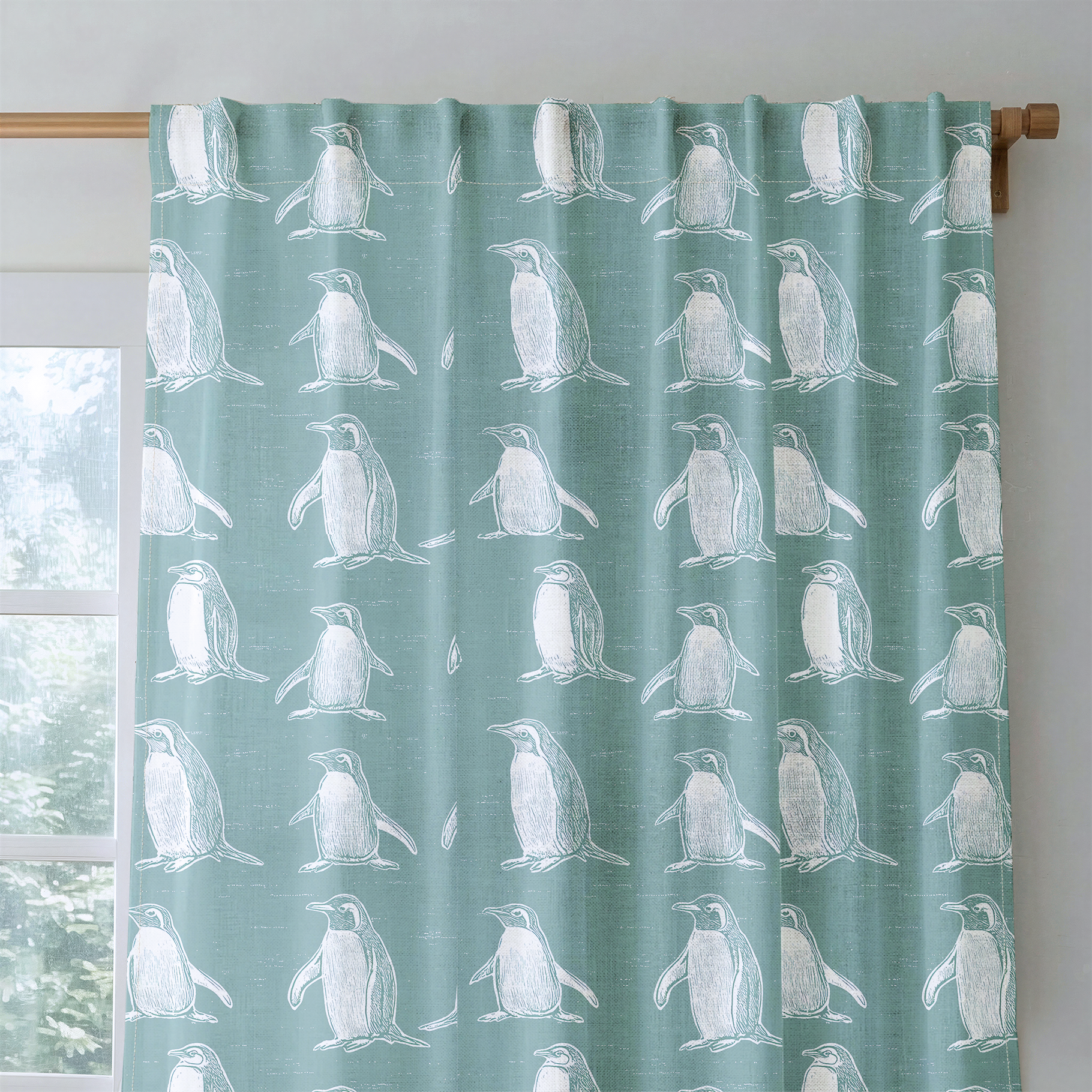 Polly Penguins - Drapery — rod