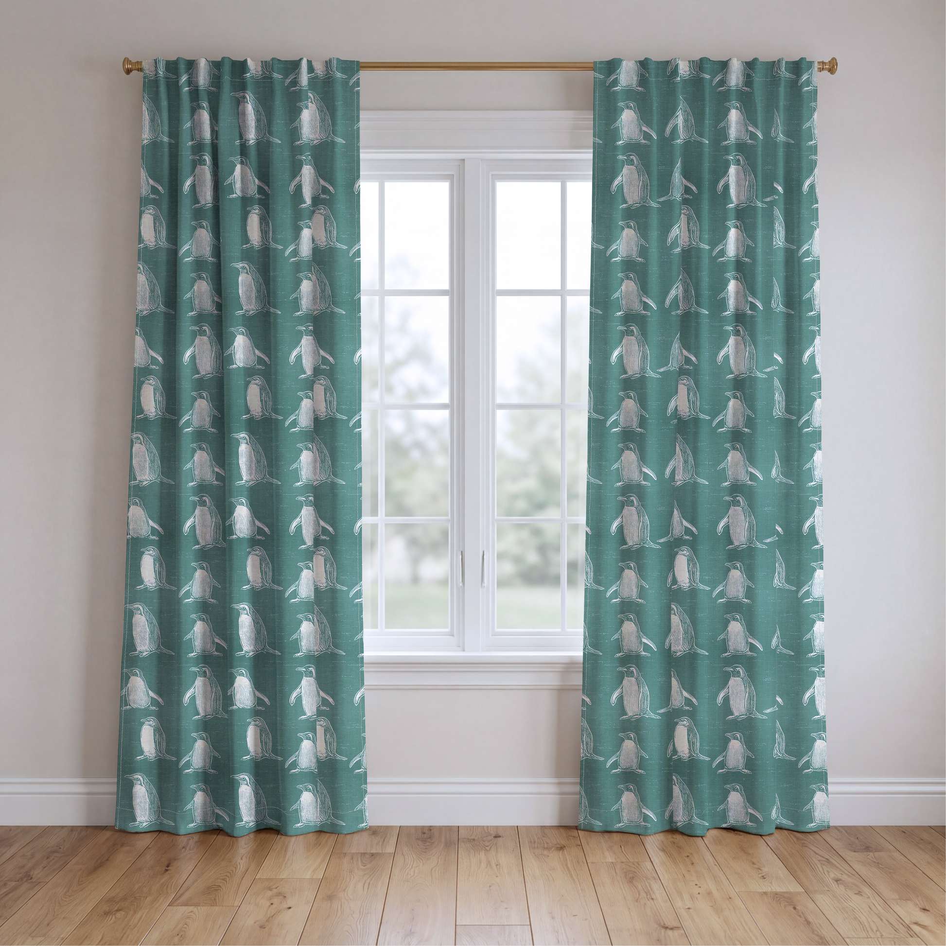 Polly Penguins - Drapery — two panels