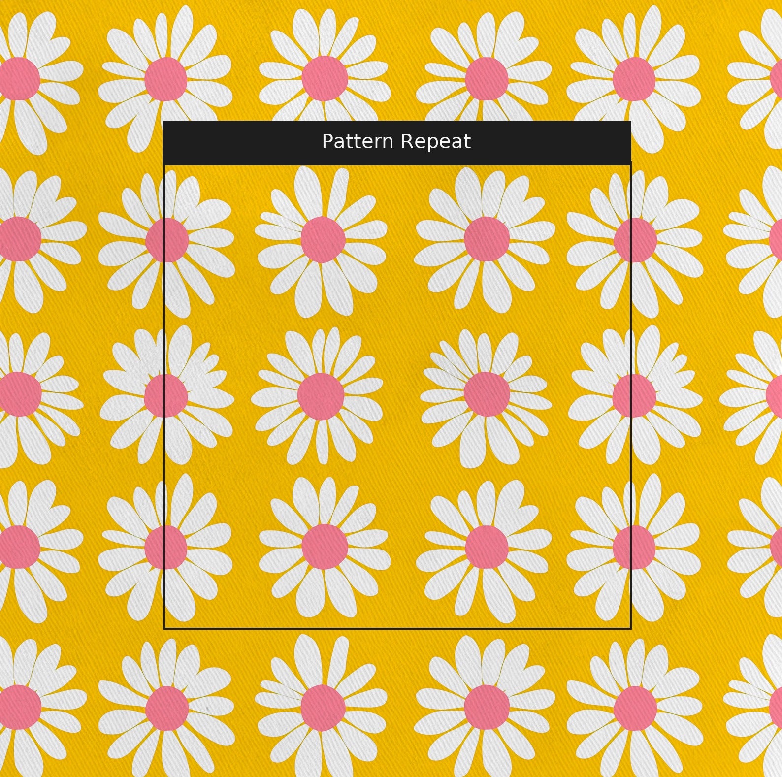 Sunshine Daisies Fabric by the Yard — pattern repeat