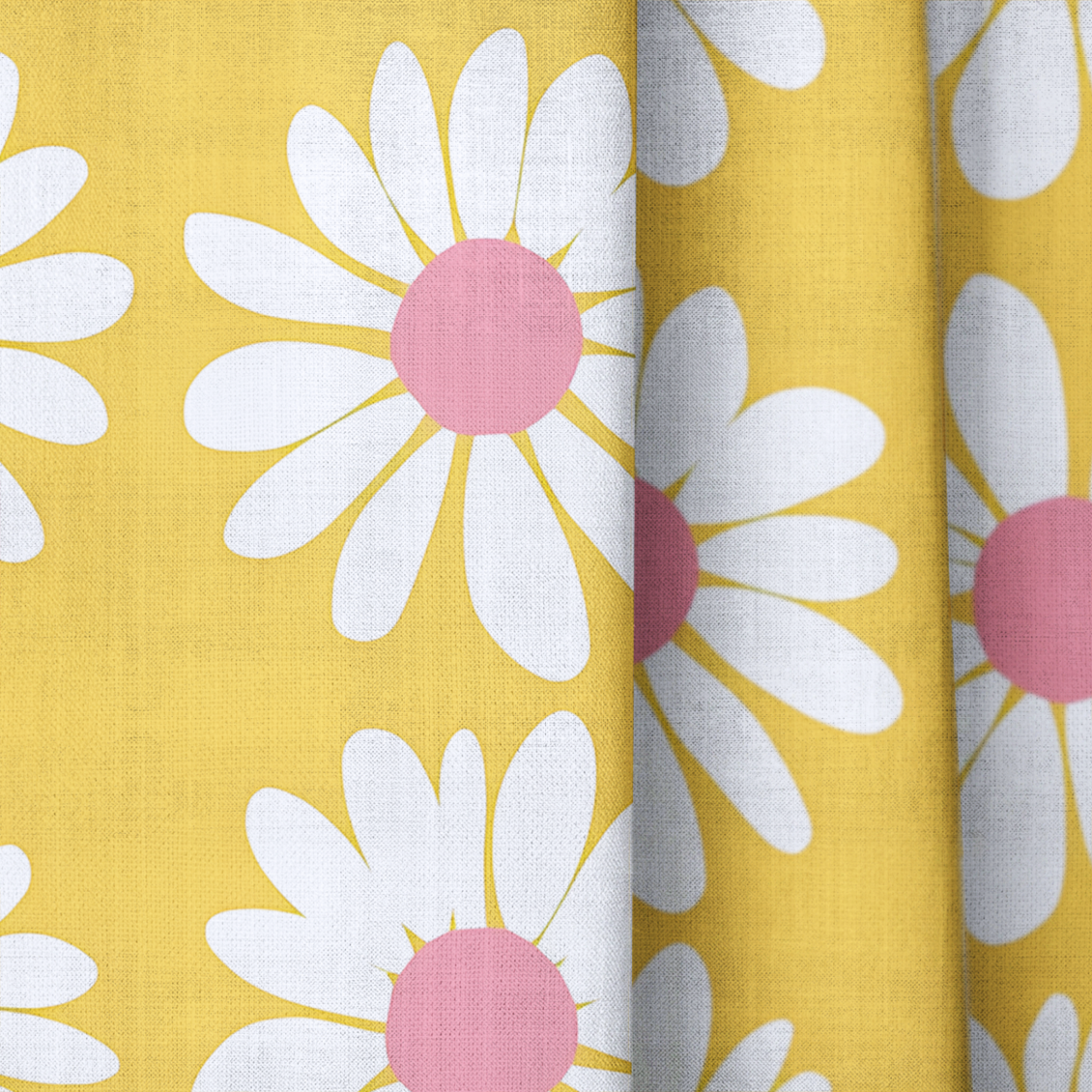 Sunshine Daisies - Drapery — close up