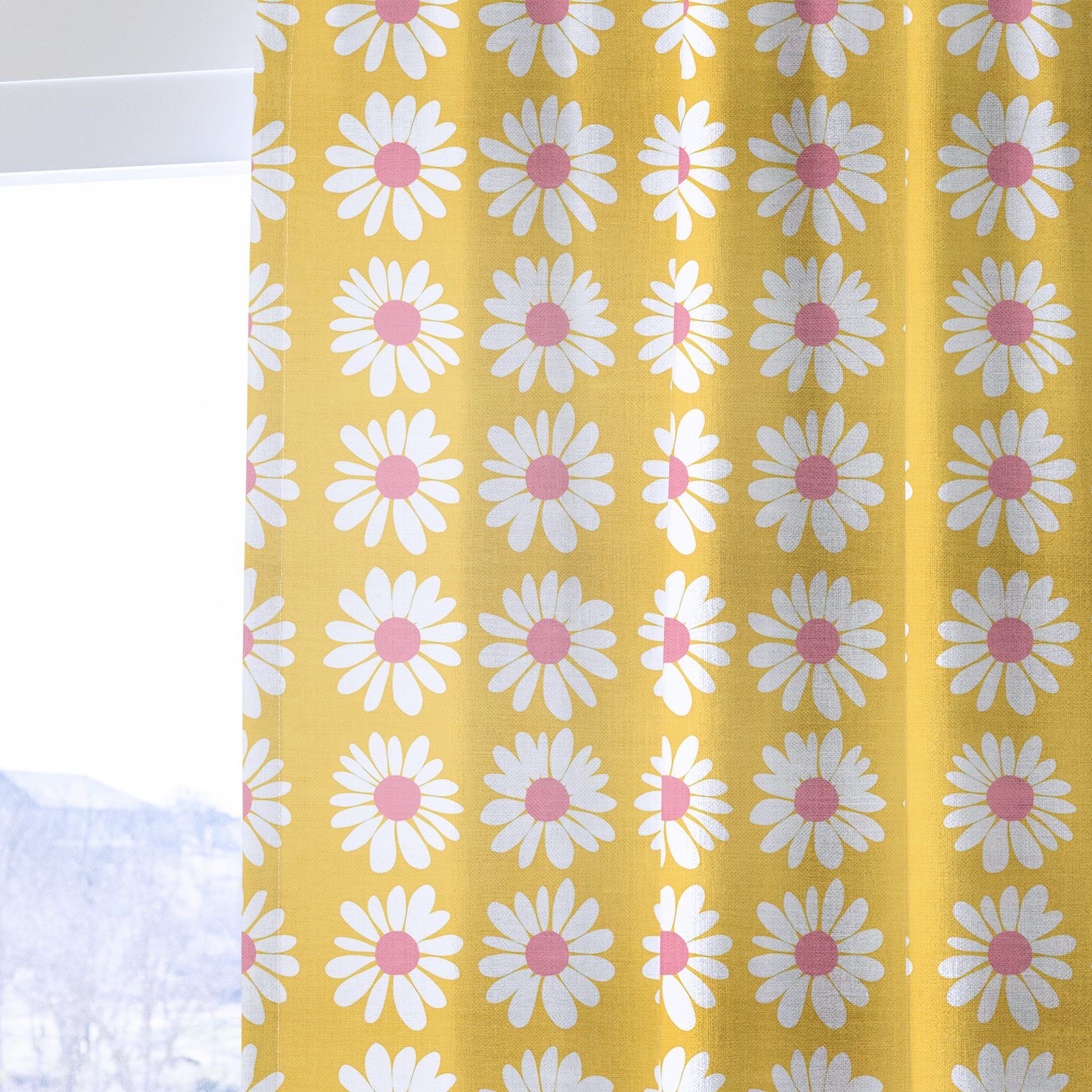 Sunshine Daisies - Drapery — one panel