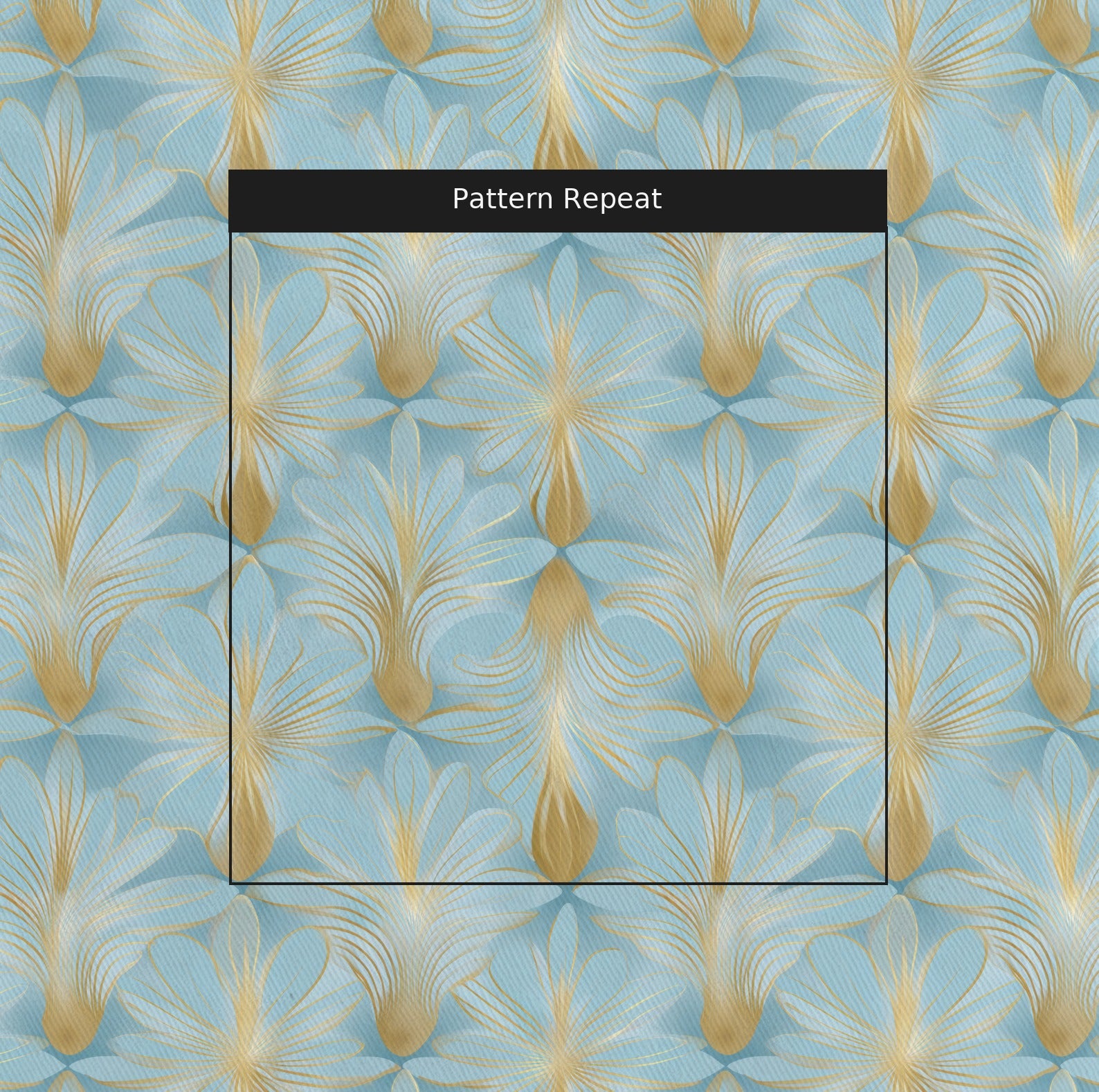 Skylight Gold Fabric by the Yard — pattern repeat