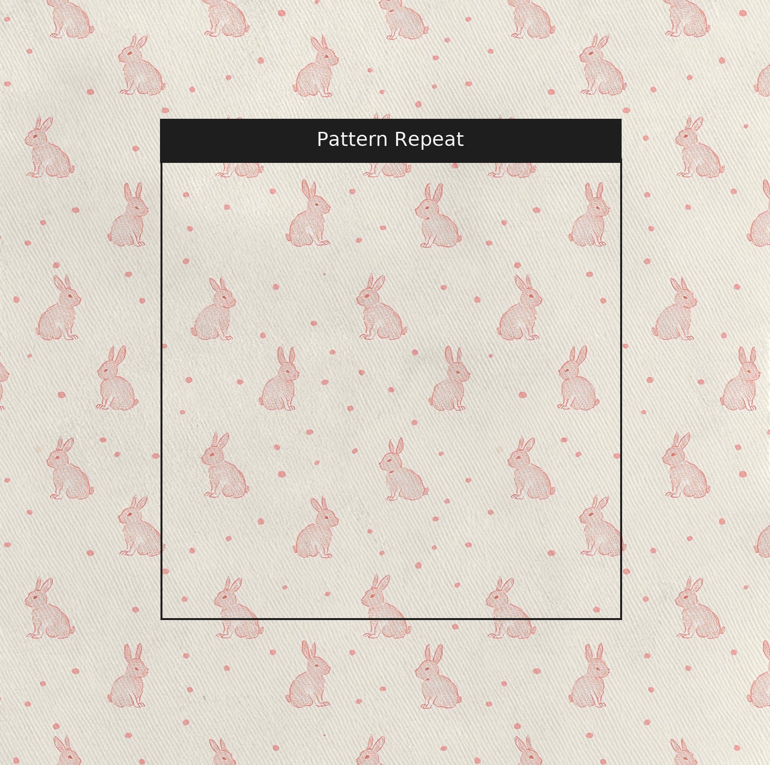 Bunny Ballet Fabric by the Yard — pattern repeat