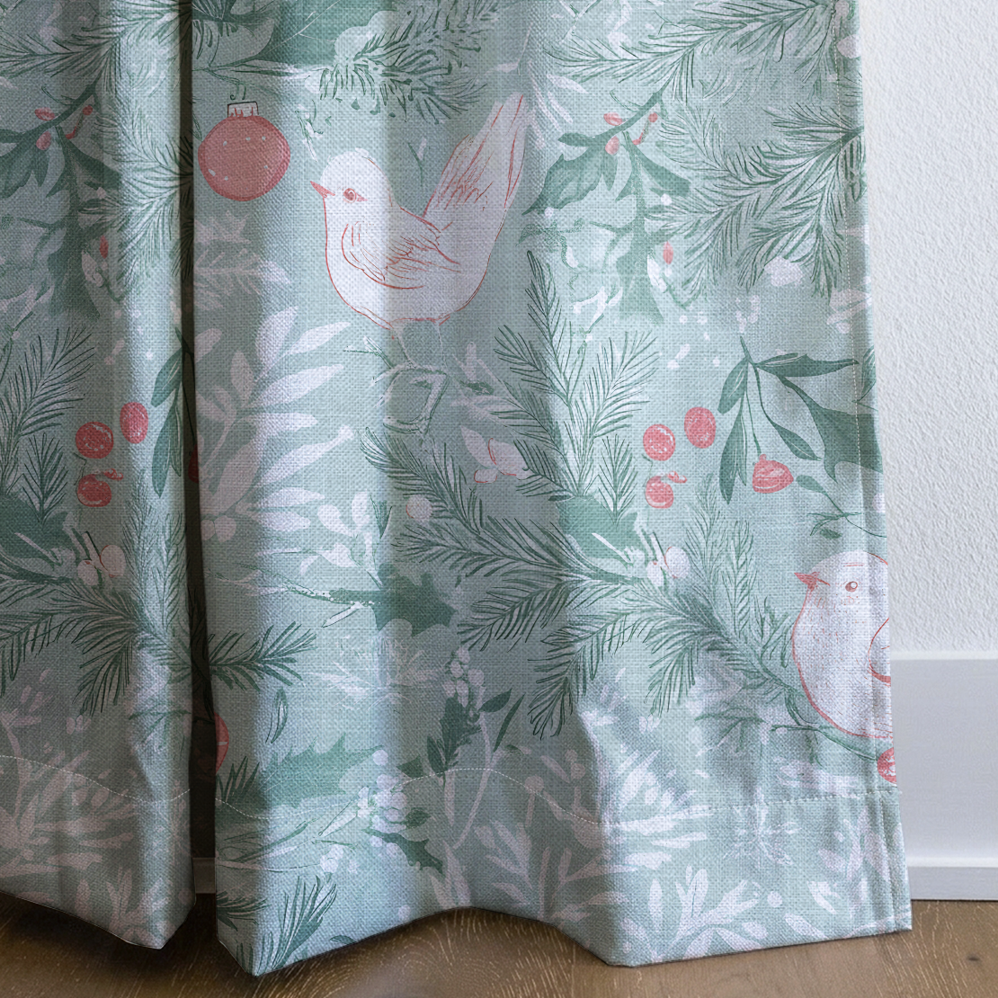 Frosted Flock - Drapery — corner closeup
