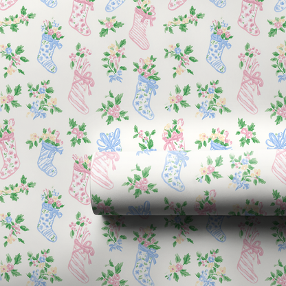 Floral Stockings - Wrapping Paper