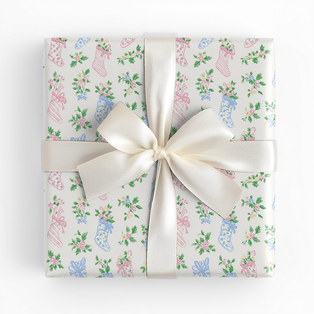Floral Stockings - Wrapping Paper