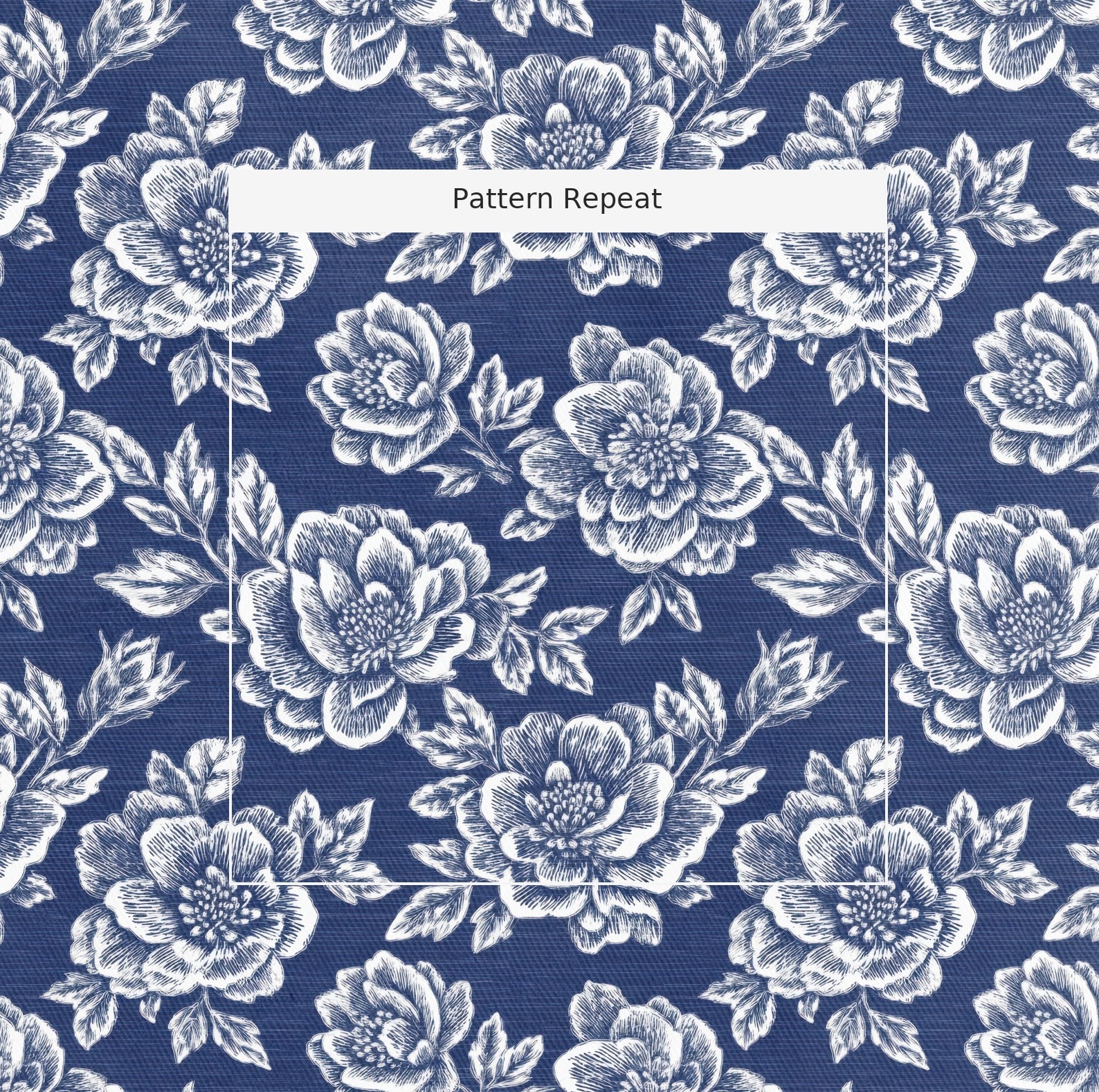 Navy Night Fabric by the Yard — pattern repeat