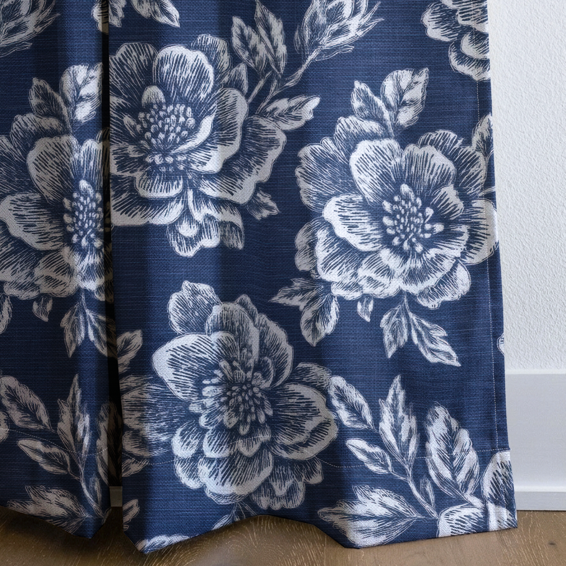 Navy Night - Drapery — corner closeup