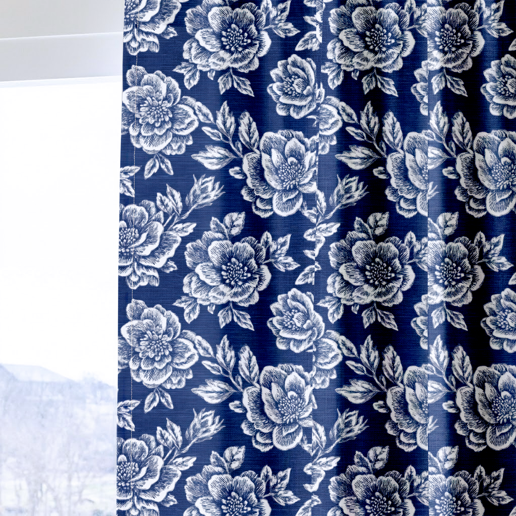 Navy Night - Drapery — one panel