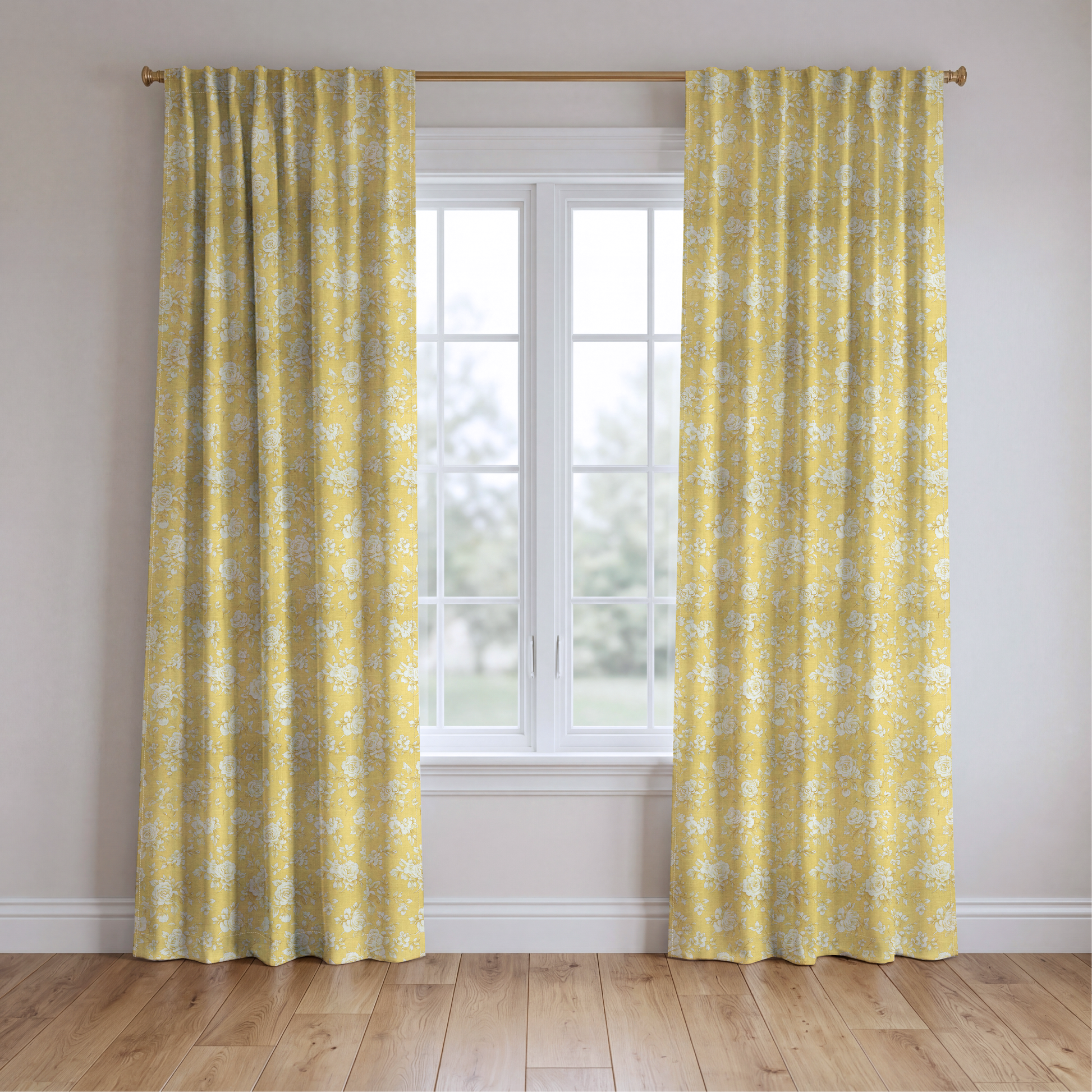 Buttercream Rose - Drapery — two panels