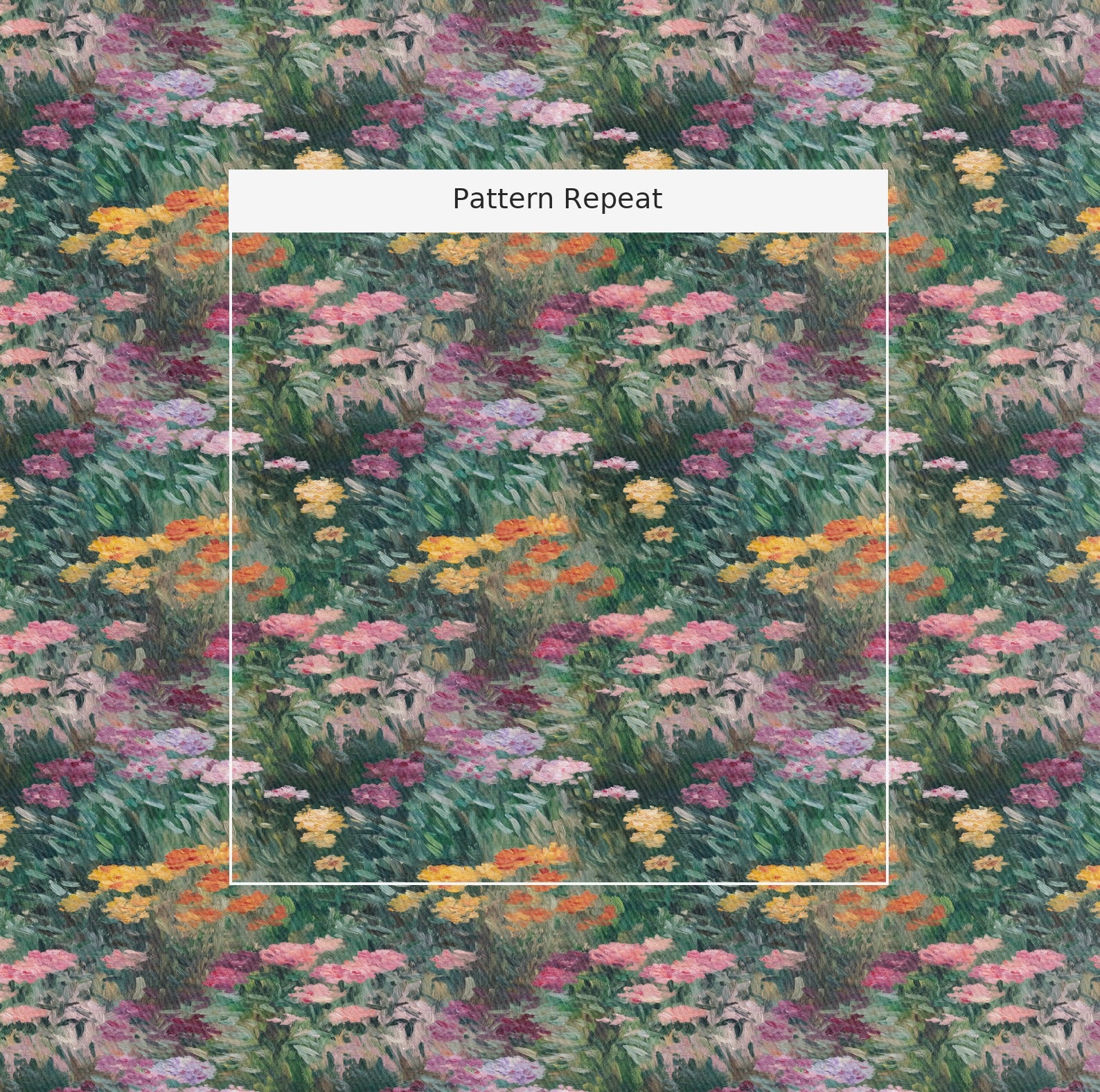 Wildflowers Fabric by the Yard — pattern repeat