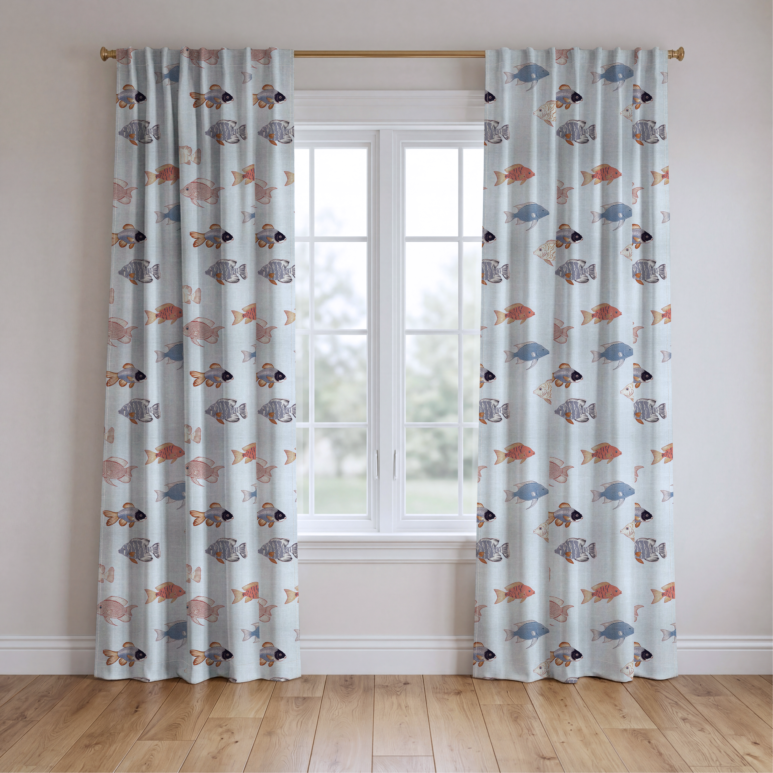 Fancy Fins - Drapery — two panels