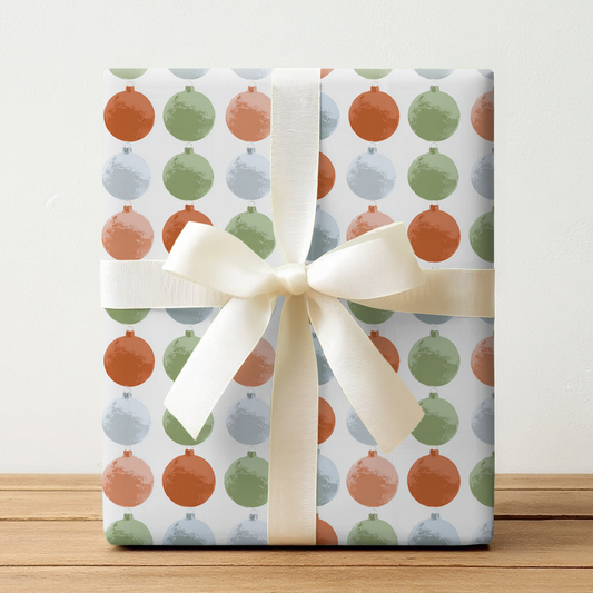 Warm Christmas Ornaments - Wrapping Paper