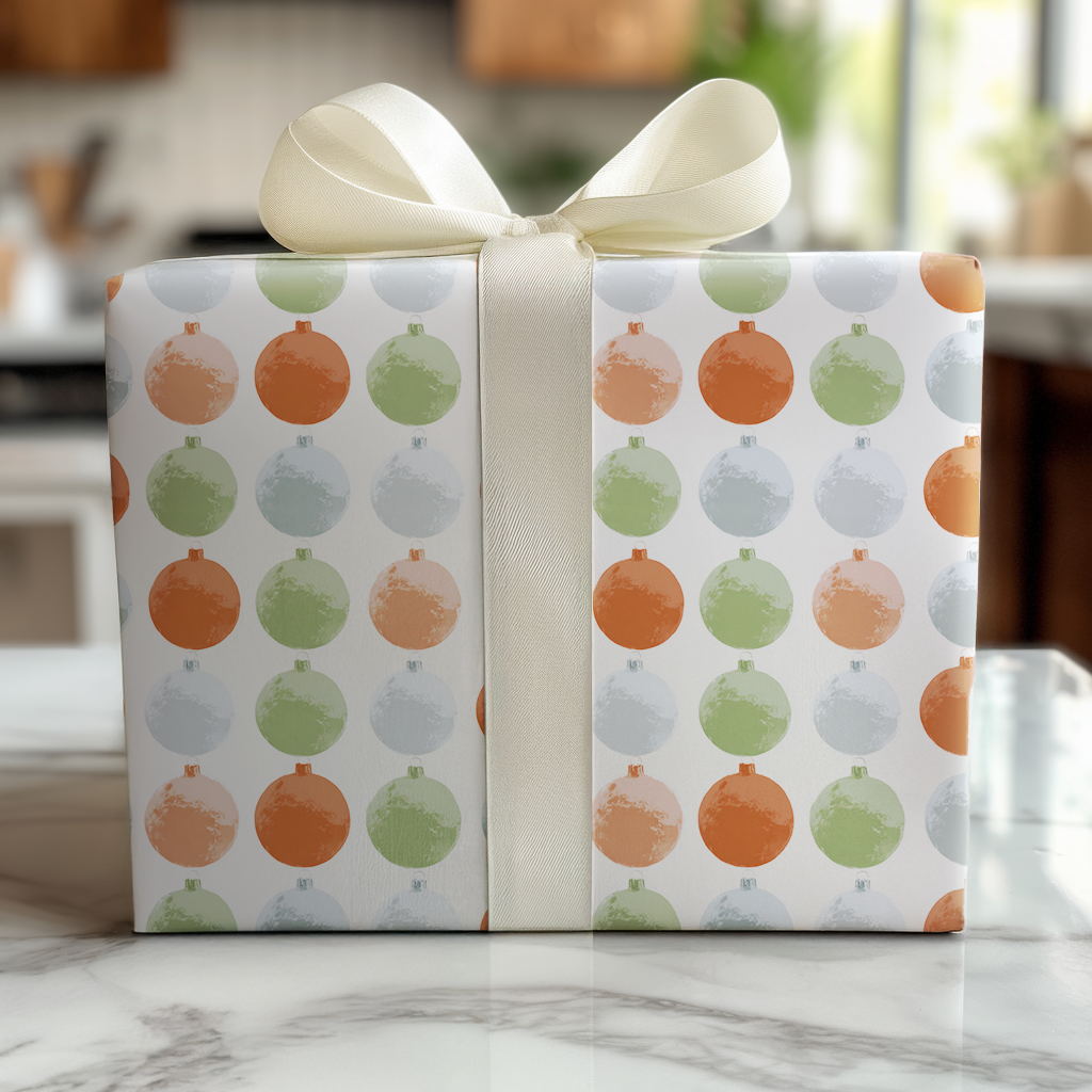 Warm Christmas Ornaments - Wrapping Paper