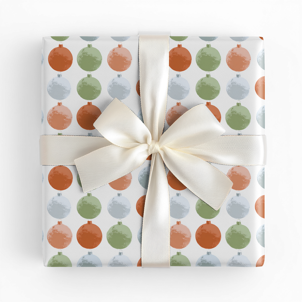 Warm Christmas Ornaments - Wrapping Paper