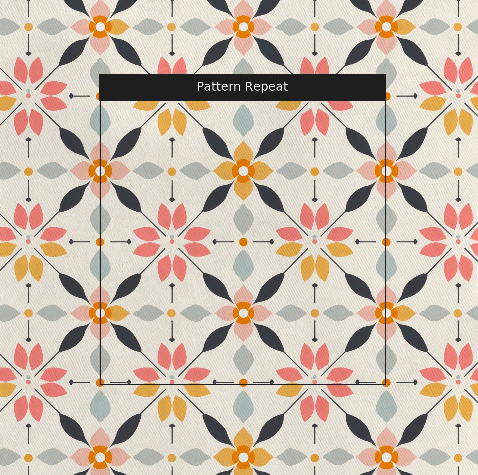 Pastel Lattice Fabric by the Yard — pattern repeat