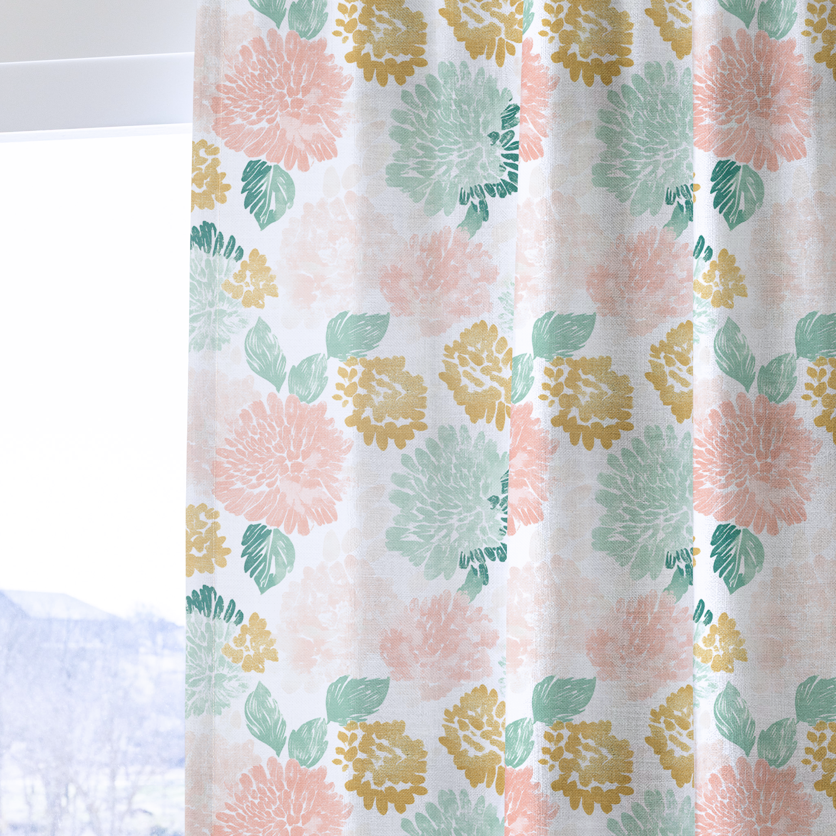 Golden Dahlia - Drapery — one panel