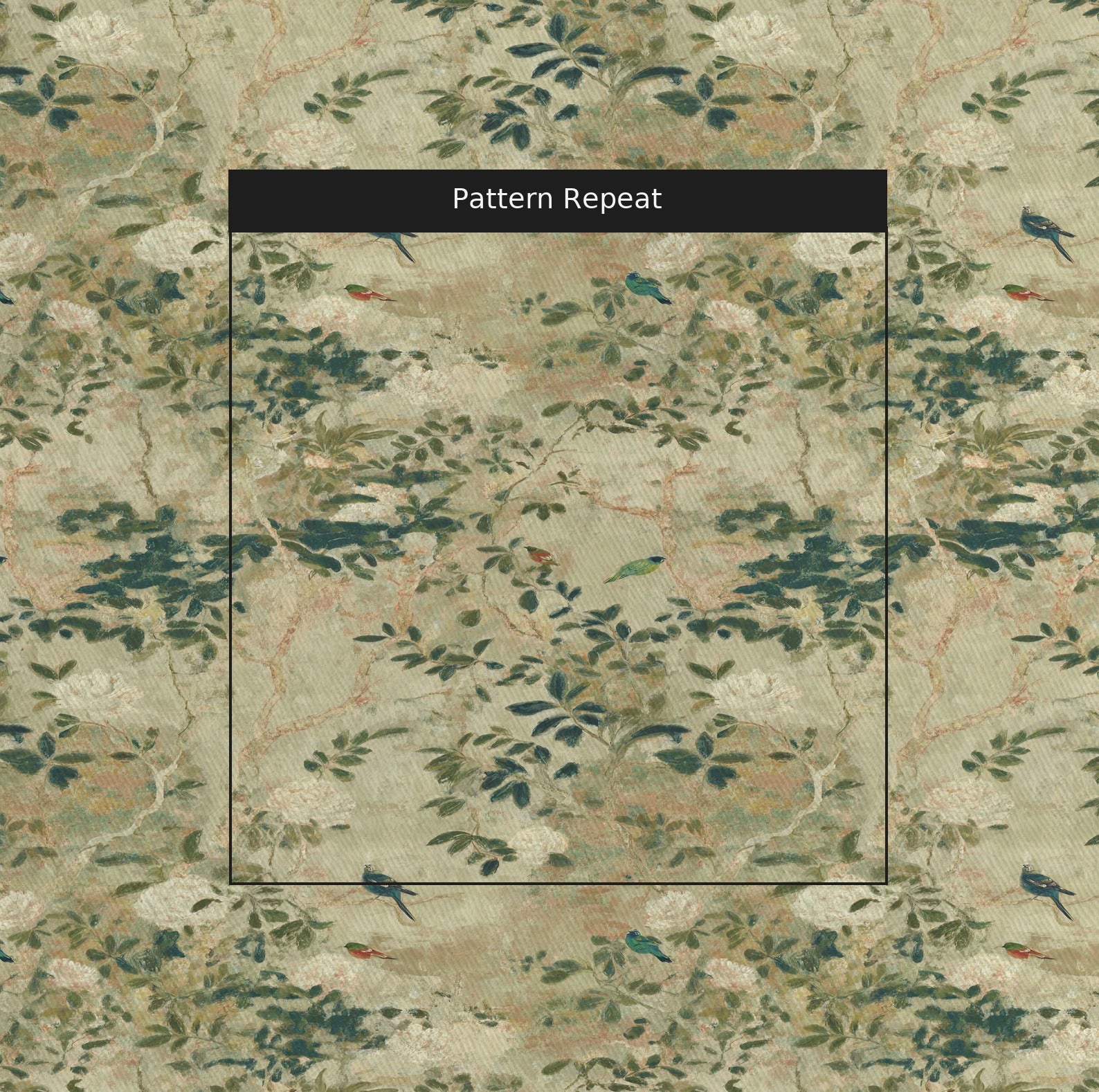Garden Study Fabric by the Yard — pattern repeat