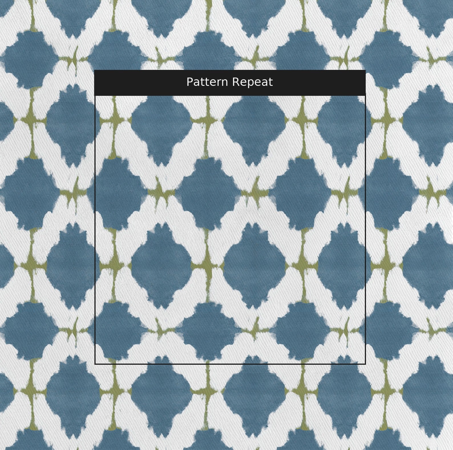 Bluebell Trellis Fabric by the Yard — pattern repeat