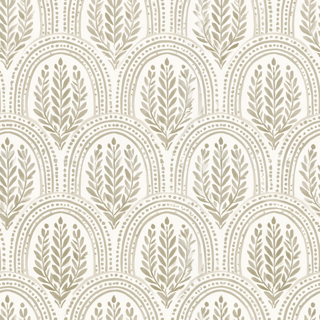Fog & Found Arched Leaf Wallpaper