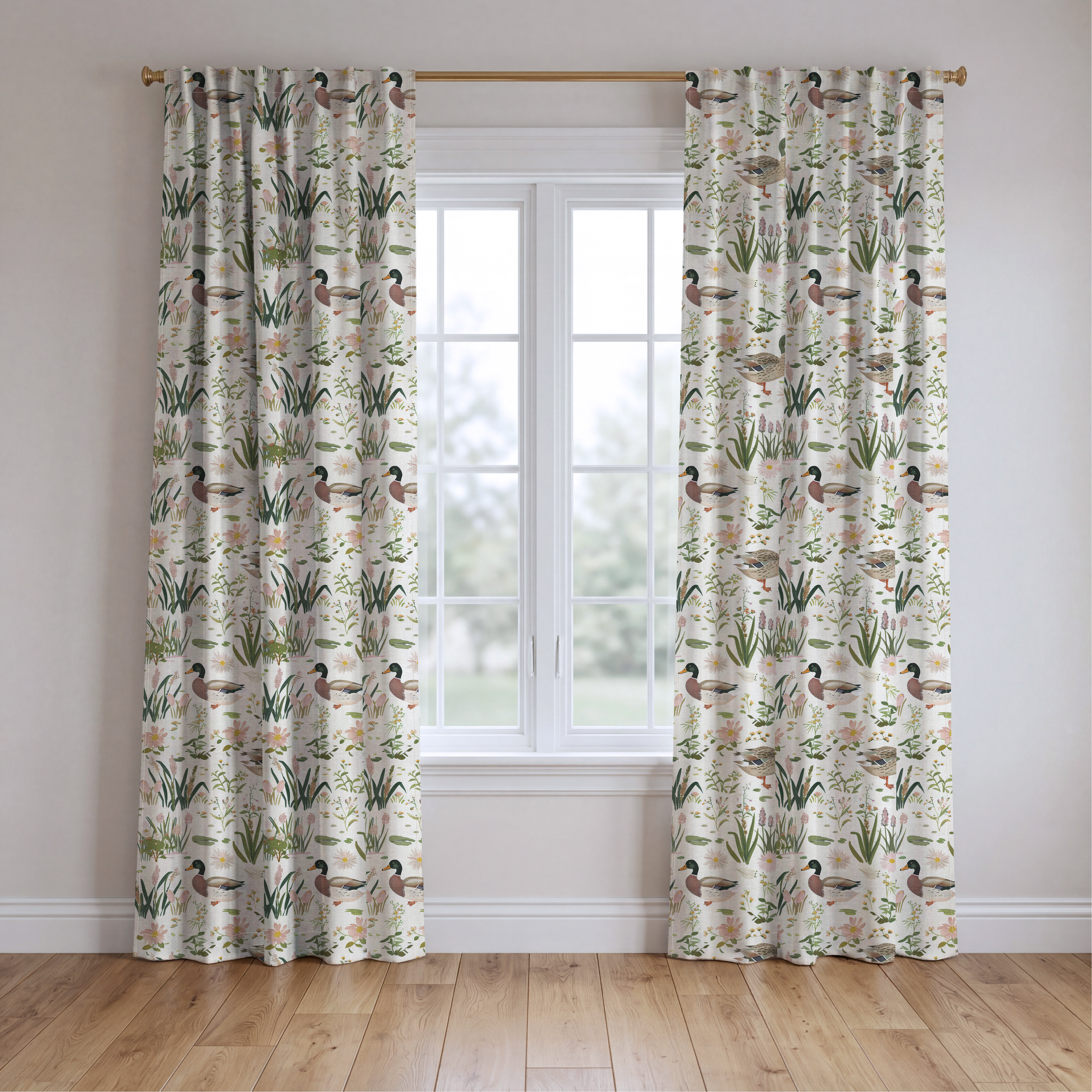 Mallard Meadow - Drapery — two panels