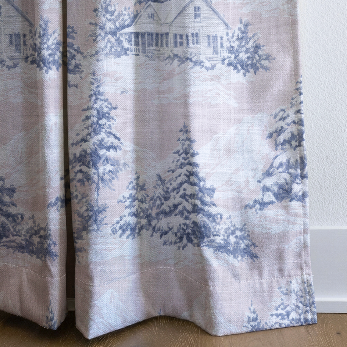 Cabin Cozy - Drapery — corner closeup