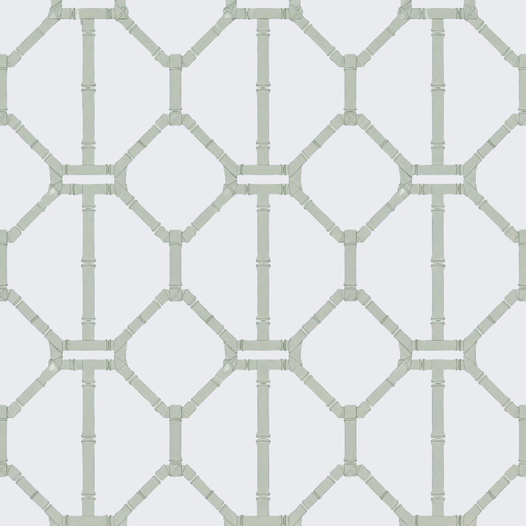 Palm Promenade Cool Mint Bamboo Trellis Wallpaper