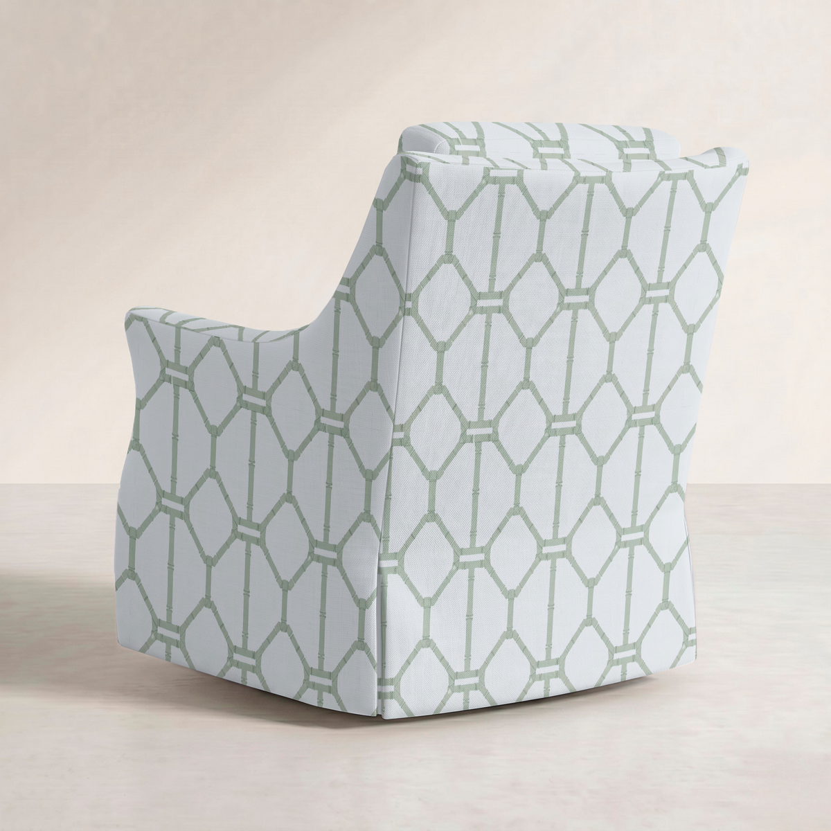 The Eleanor Chair in Palm Promenade Cool Mint Bamboo Trellis