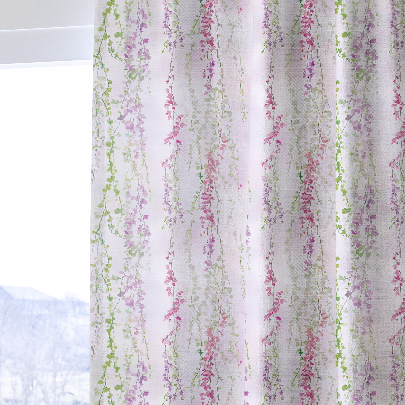 Hanging Blossoms - Drapery — one panel