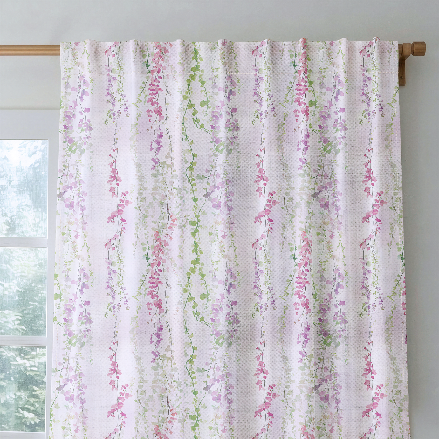 Hanging Blossoms - Drapery — rod