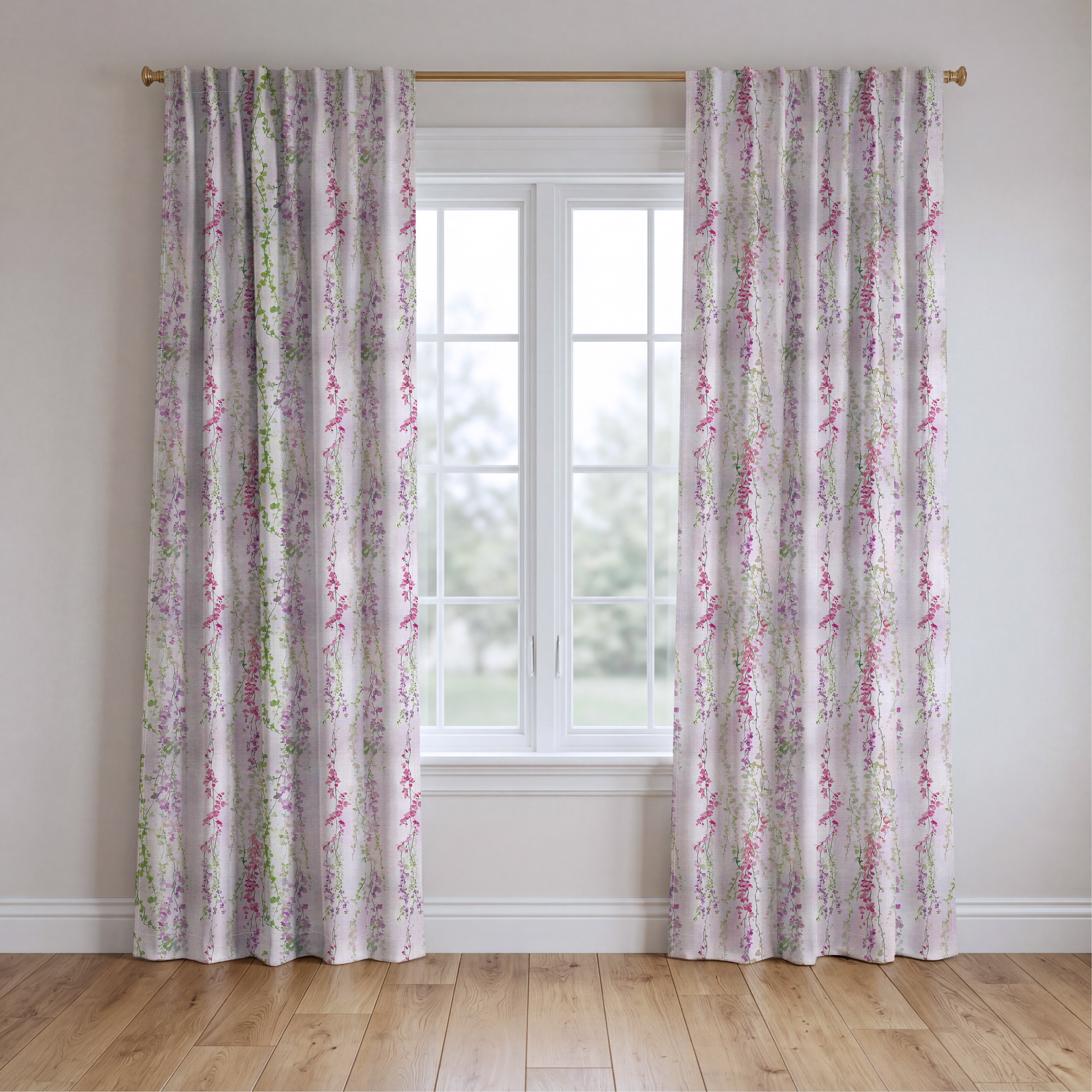 Hanging Blossoms - Drapery — two panels