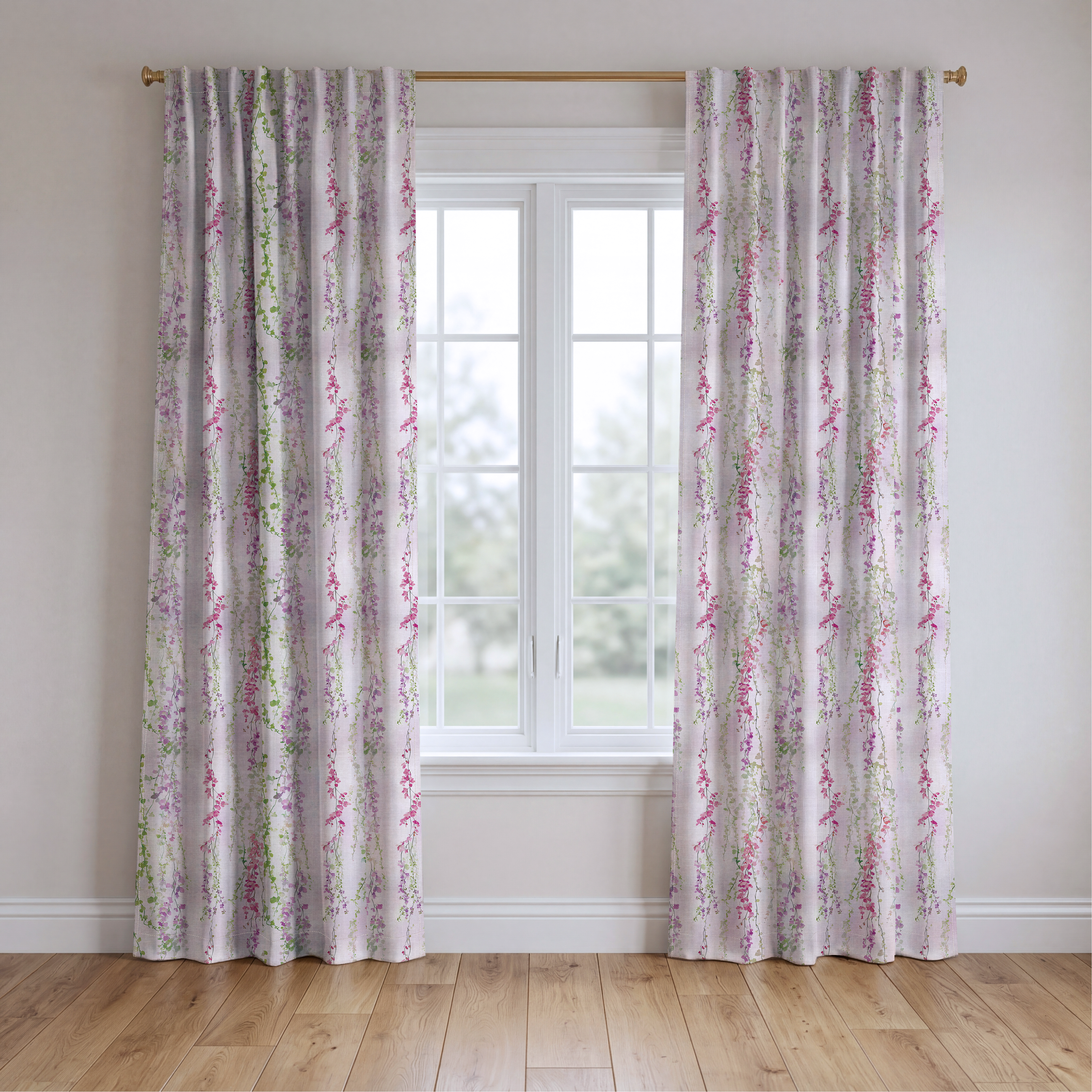 Hanging Blossoms - Drapery — two panels