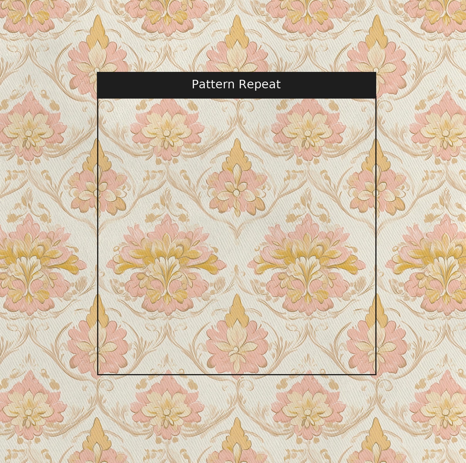 Rosewood Lattice Fabric by the Yard — pattern repeat
