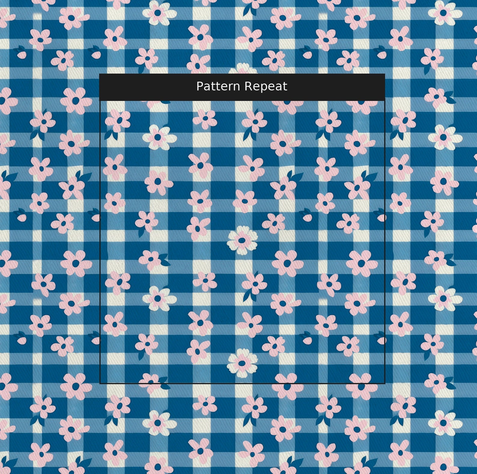 Gingham Garden Fabric by the Yard — pattern repeat