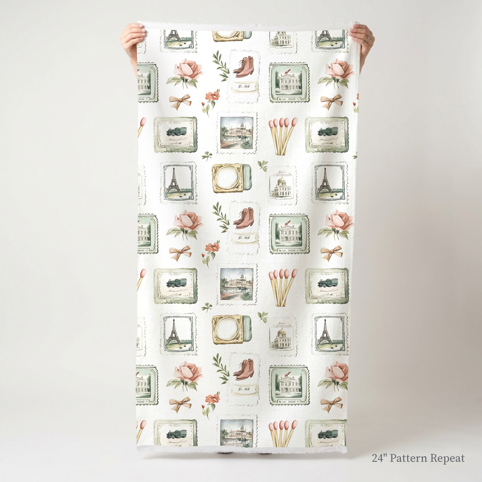 Postcards from Paris Fabric by the Yard