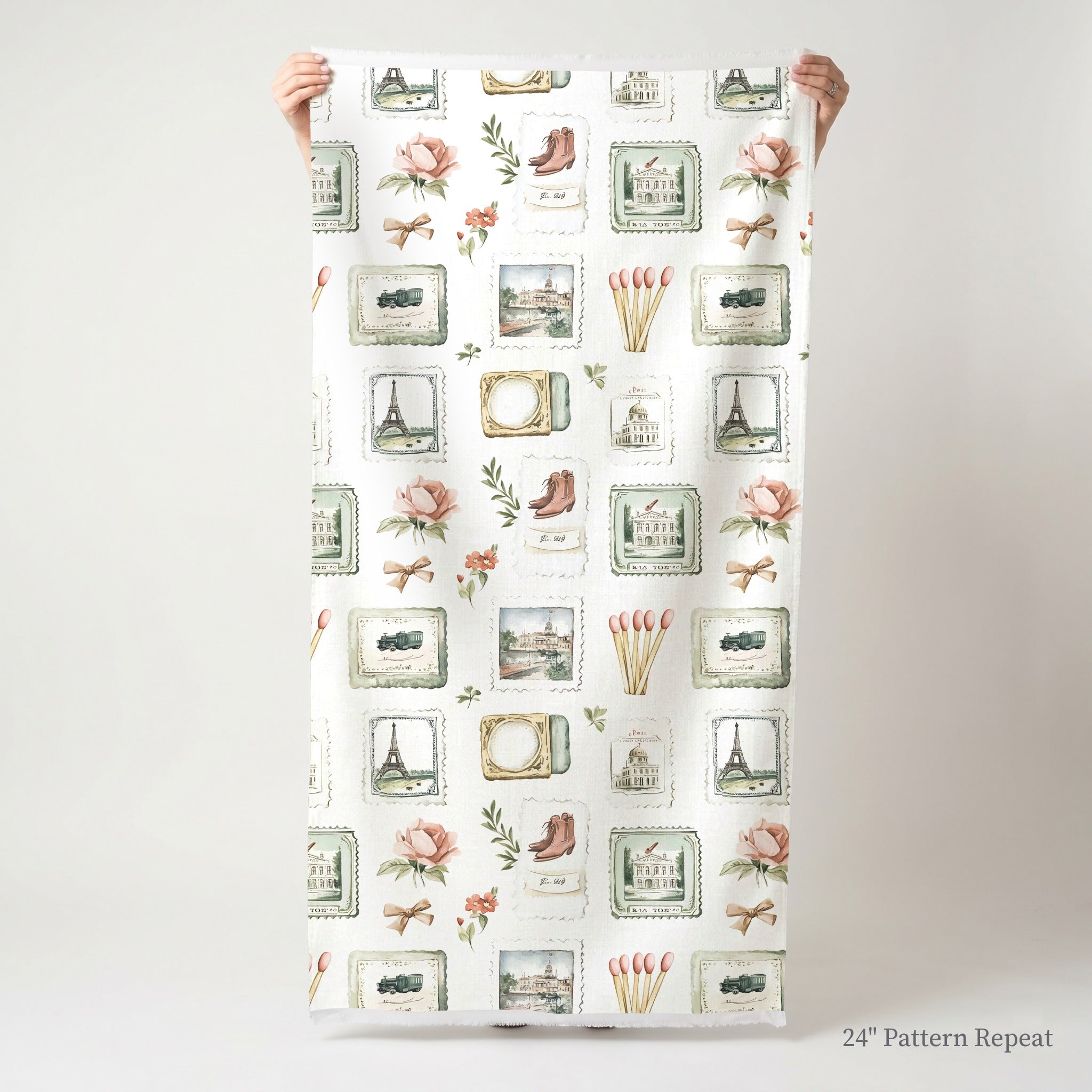 Postcards from Paris Fabric by the Yard