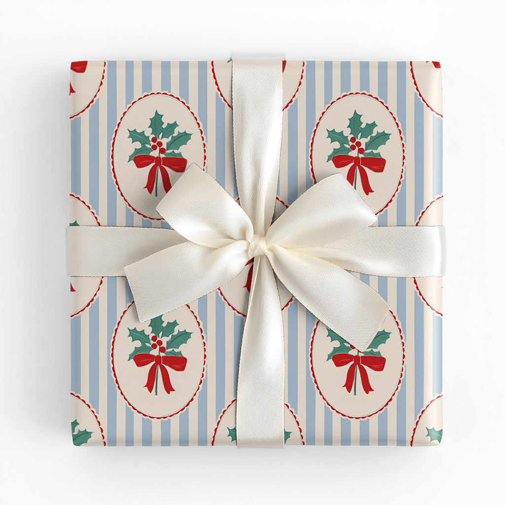 Mistletoe Stripes - Wrapping Paper