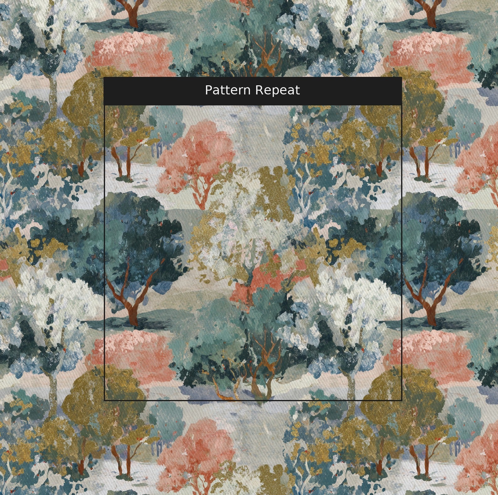 The Old Orchard Fabric by the Yard — pattern repeat