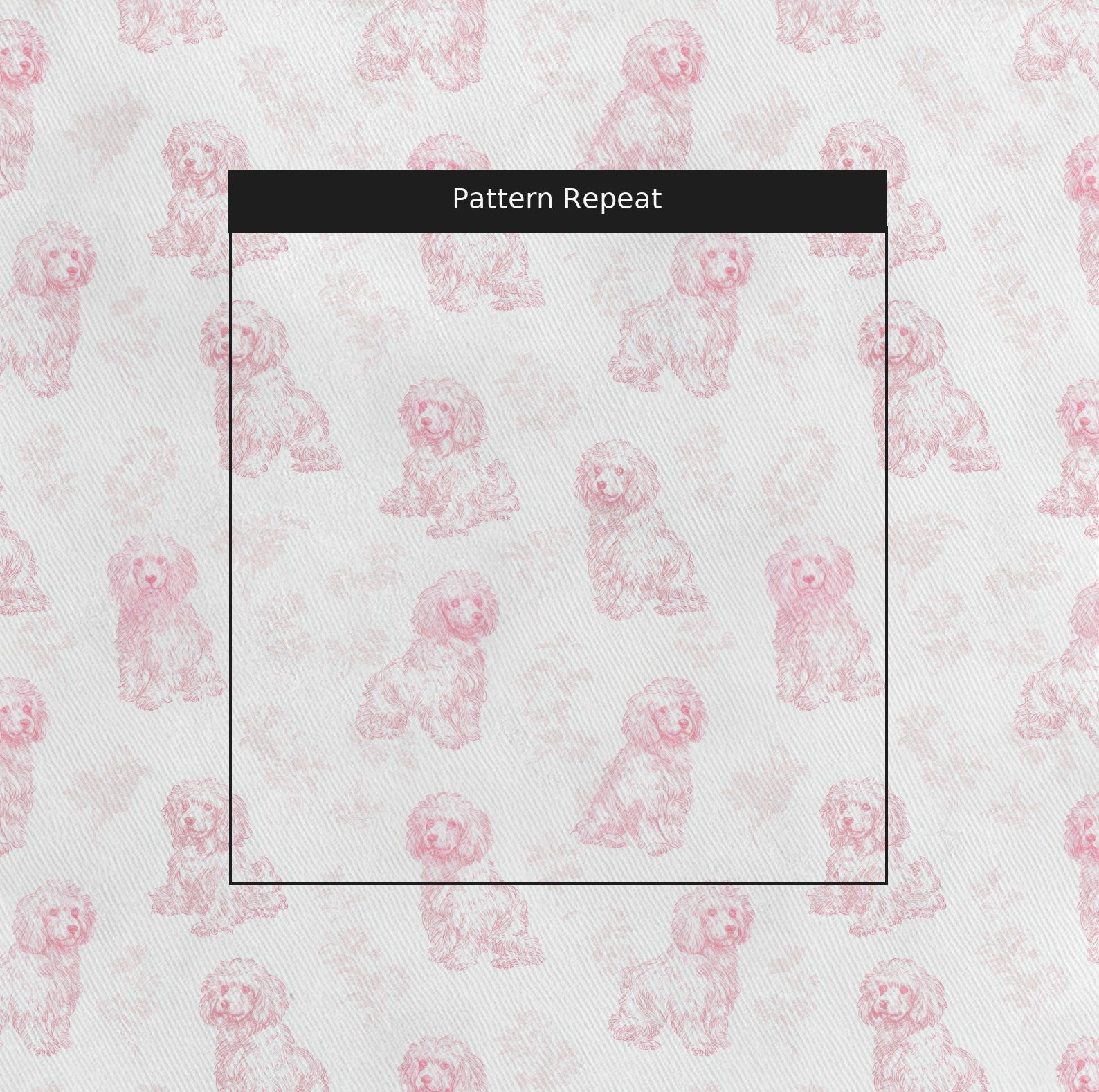 Pink Poodles Fabric by the Yard — pattern repeat