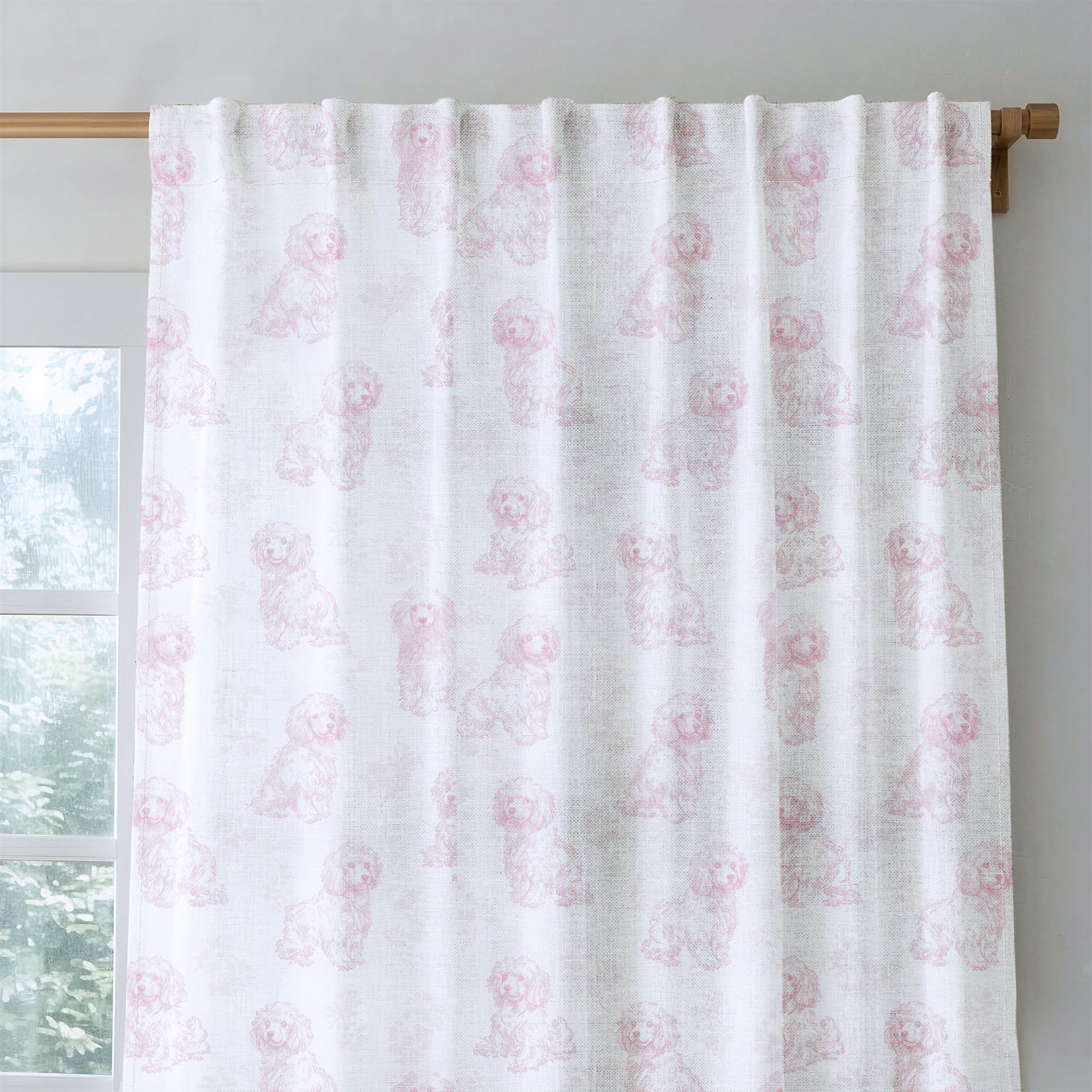Pink Poodles - Drapery — rod