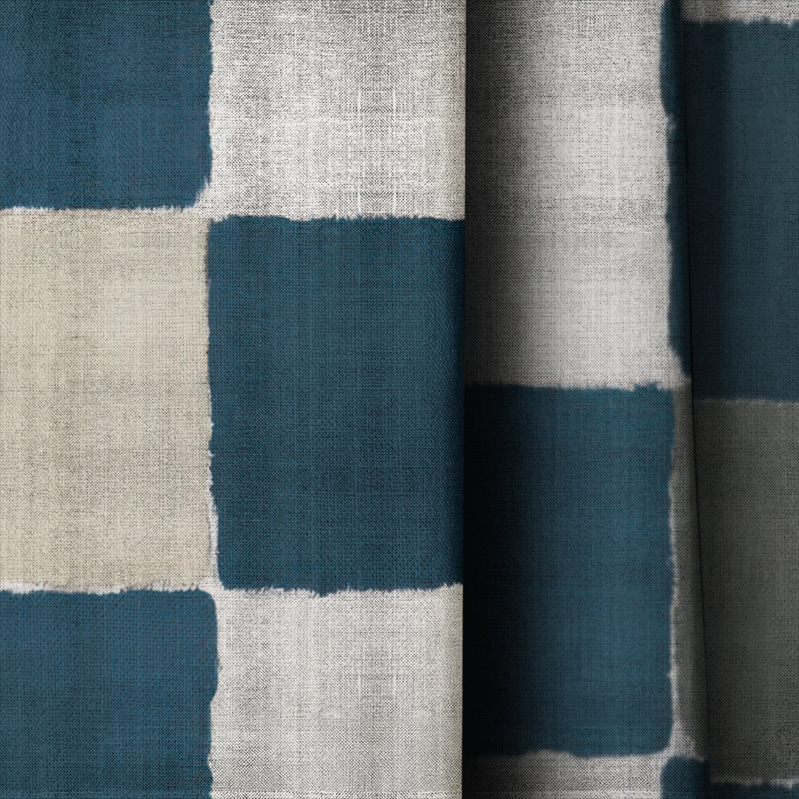 Letterman Check - Drapery — close up