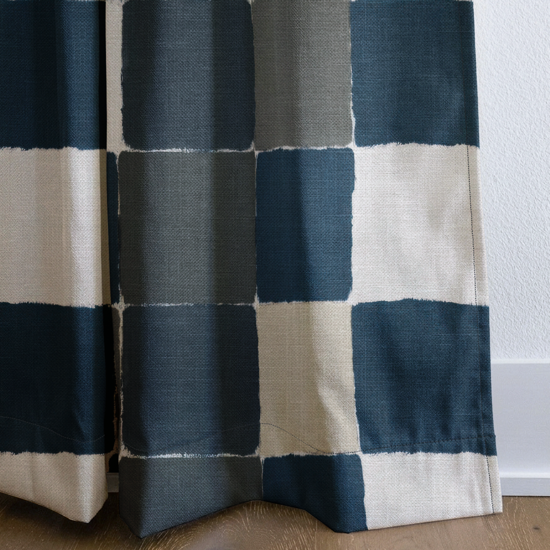 Letterman Check - Drapery — corner closeup