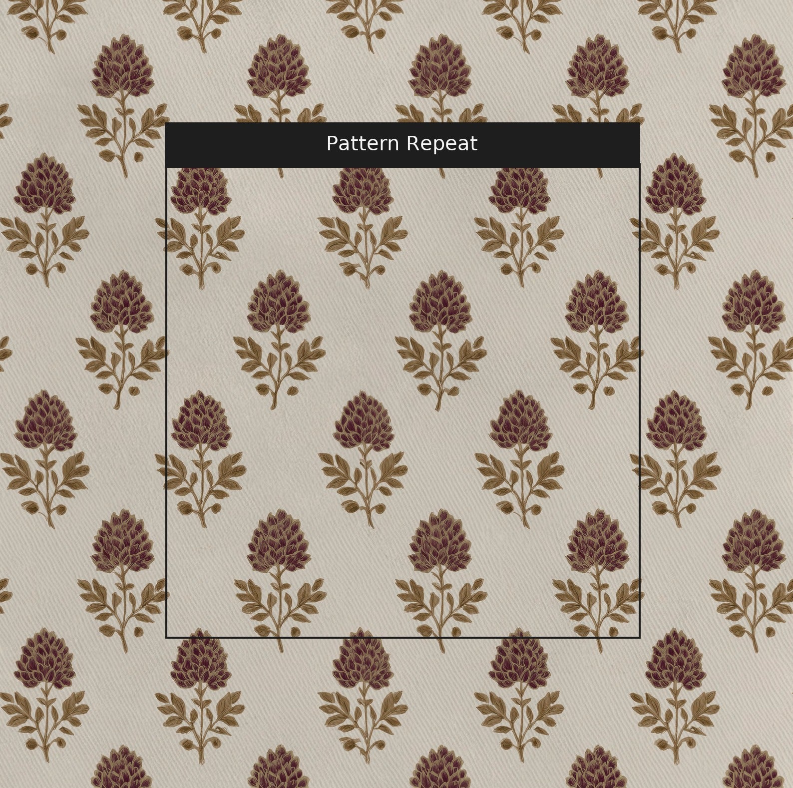 Ivy Blooms Fabric by the Yard — pattern repeat