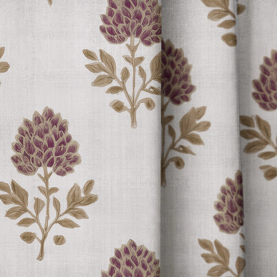 Ivy Blooms - Drapery — close up