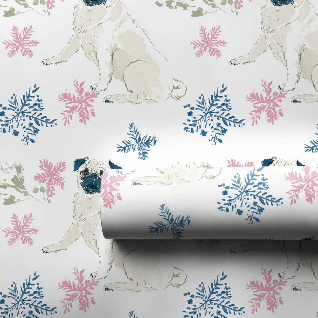 Cozy Christmas Pug - Wrapping Paper