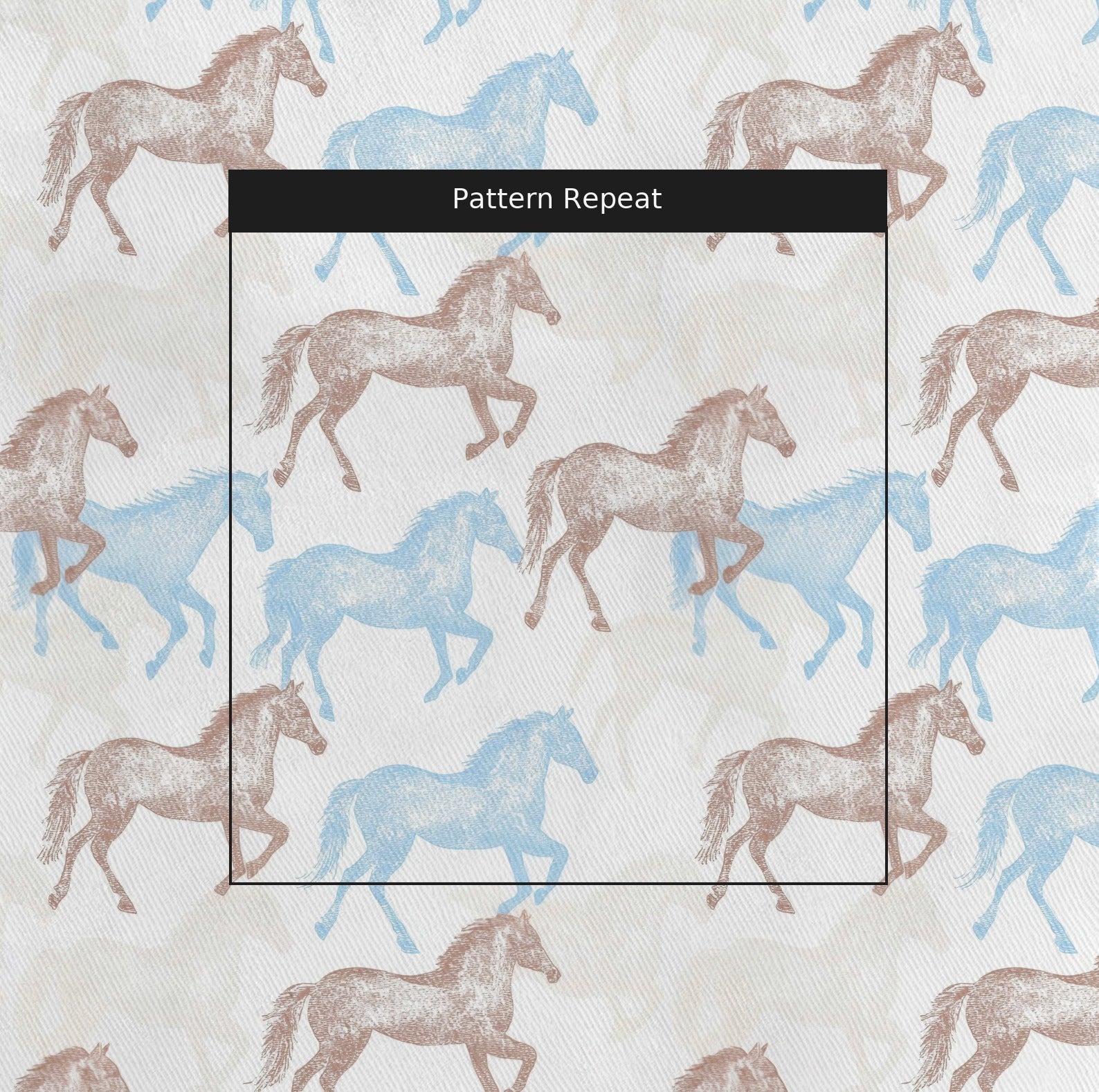 Hold Your Horses Fabric by the Yard — pattern repeat