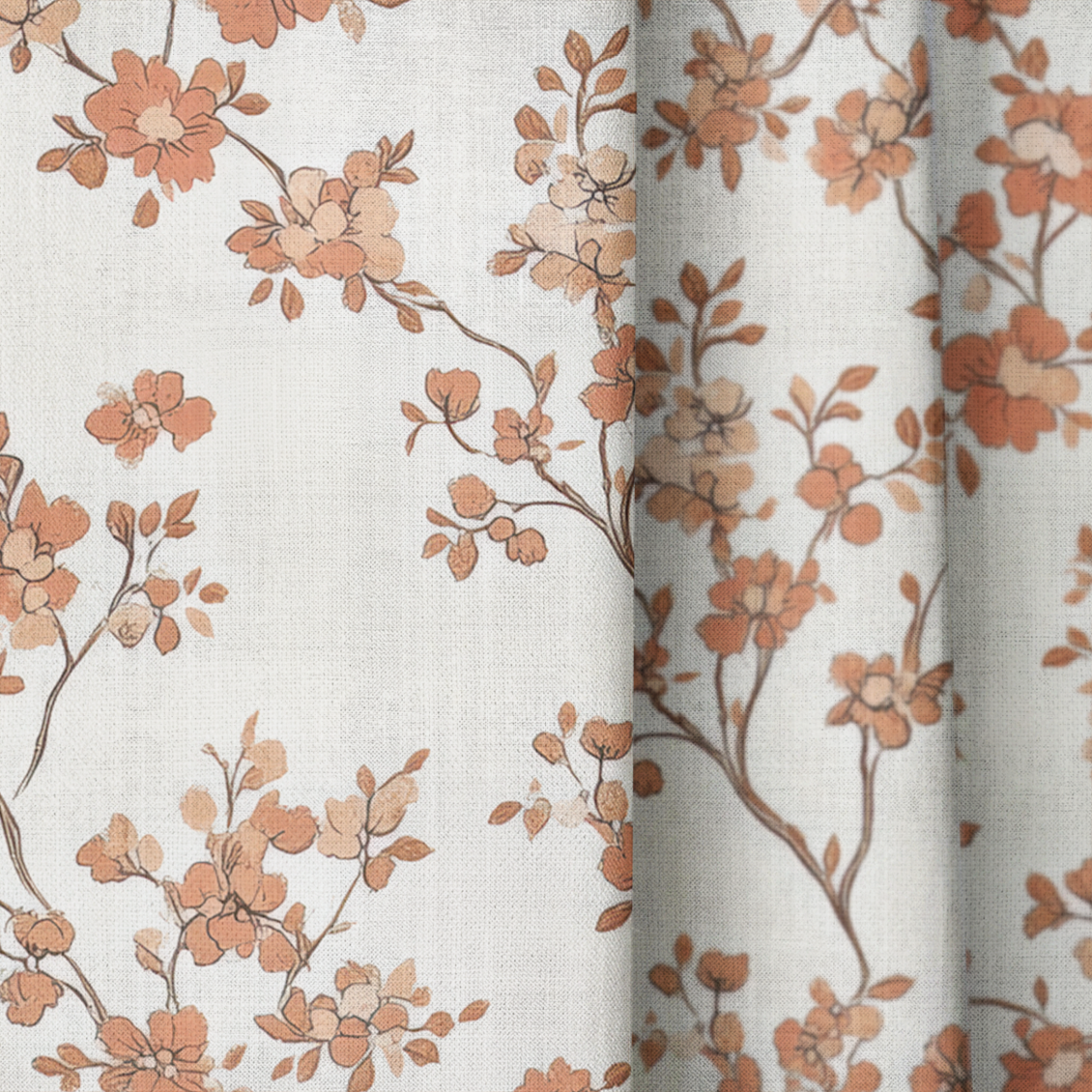 Cabin at Dawn - Drapery — close up